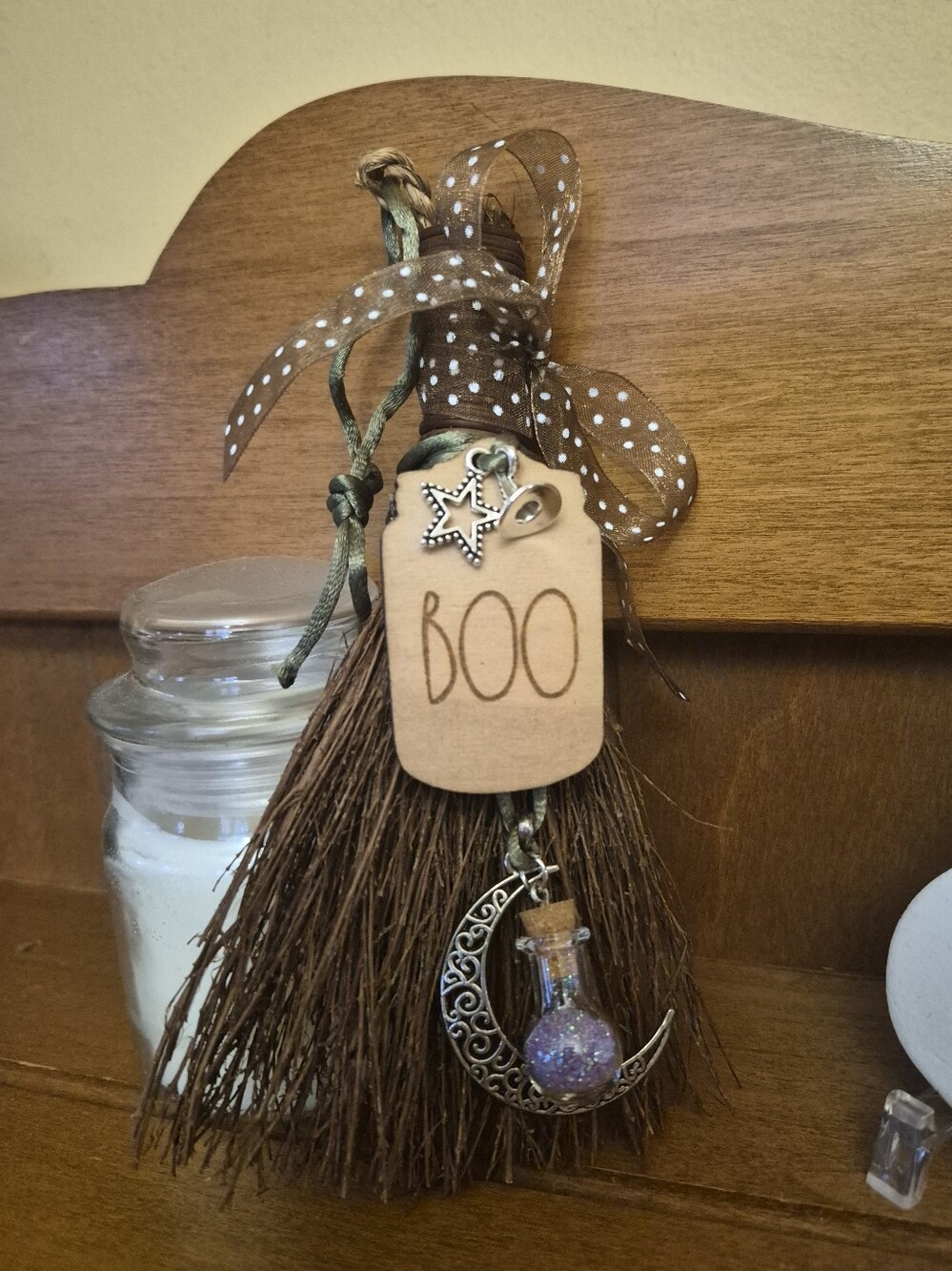 Hand Crafted Witch Broom Decor with Broom Earrings NWOT